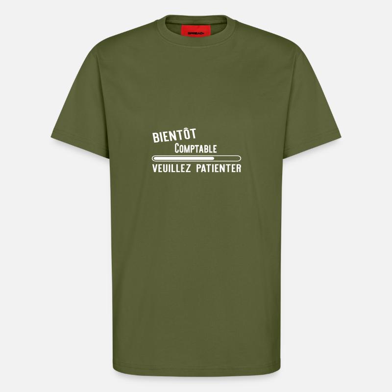 Bientôt Comptable cadeau noël - T-shirt bio décontracté fabriqué en UE - MOSS GREEN