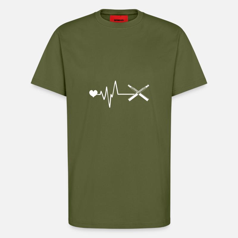 E-cigarette pulse heartbeat - T-Shirt - made by SPREAD - MOSS GREEN