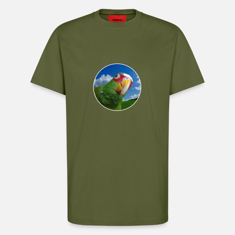 White-fronted Amazon - T-Shirt - made by SPREAD - MOSS GREEN