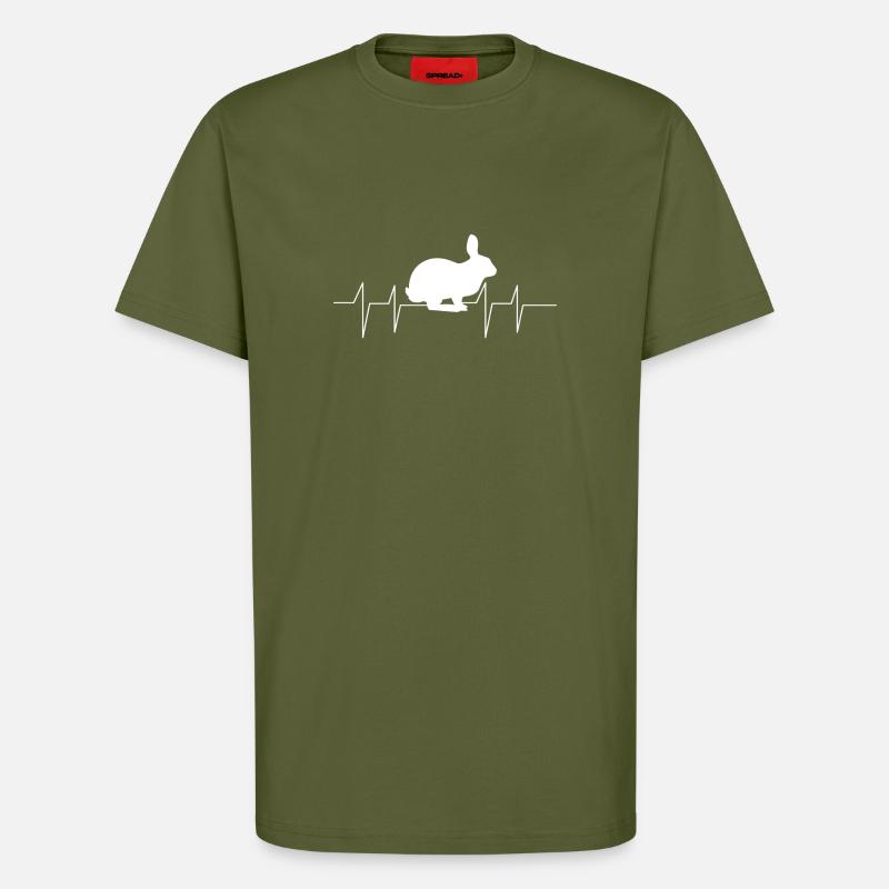 Hasen - Hase - Hasenbesitzer - Herzfrequenz - T-Shirt - made by SPREAD - MOSS GREEN