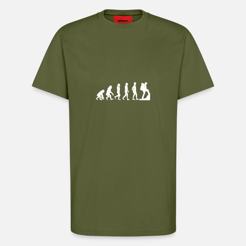 Hiking Evolution - T-Shirt - made by SPREAD - MOSS GREEN