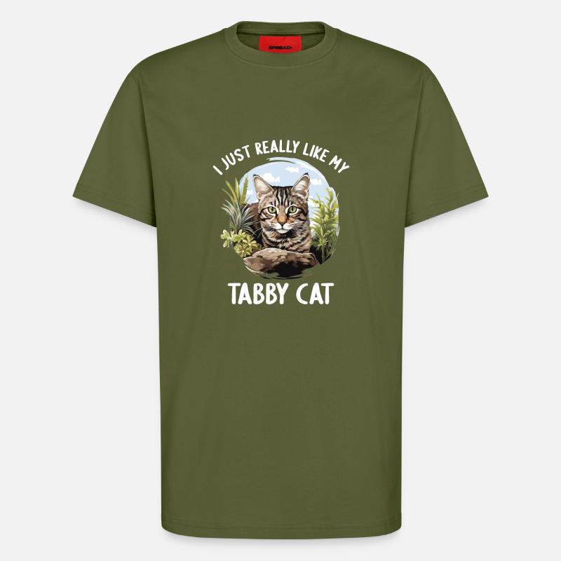 Tabby Kitten Tabby Cat - T-Shirt - made by SPREAD - MOSS GREEN