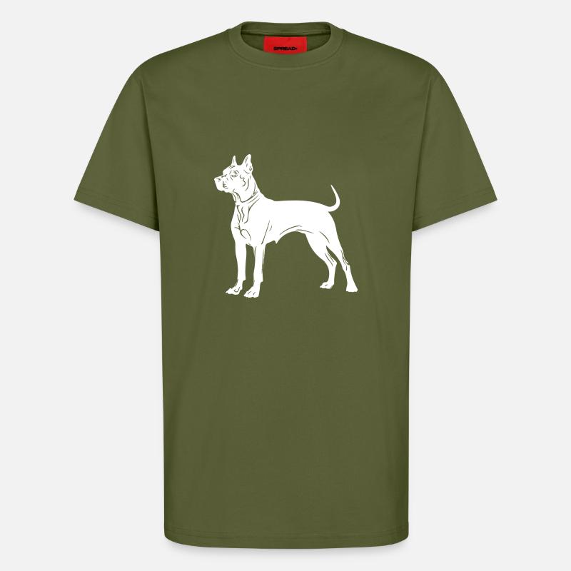 Pit Hund Silhouette - T-Shirt - made by SPREAD - MOSS GREEN