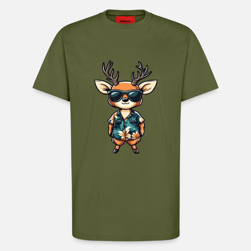 Deer Comic Funny Summer - T-Shirt - made by SPREAD - MOSS GREEN