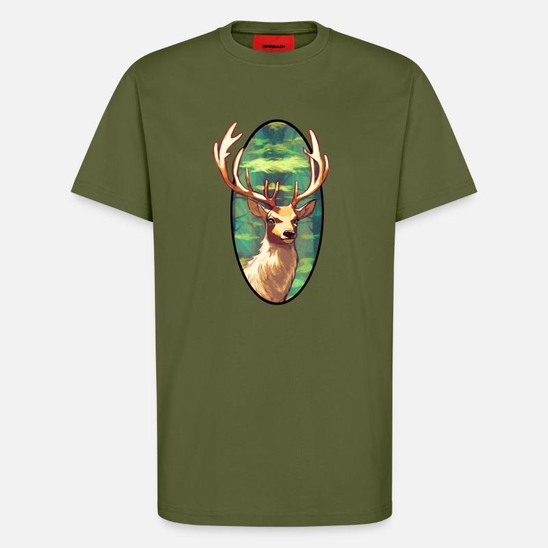 Junger Hirsch - T-Shirt - made by SPREAD - MOSS GREEN