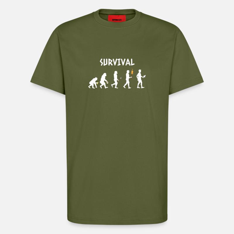 Geek - Evolution - Gamer - Funny - Gift - T-Shirt - made by SPREAD - MOSS GREEN