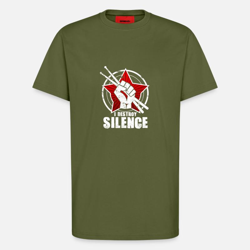 Drummer drummer drums gift - T-Shirt - made by SPREAD - MOSS GREEN