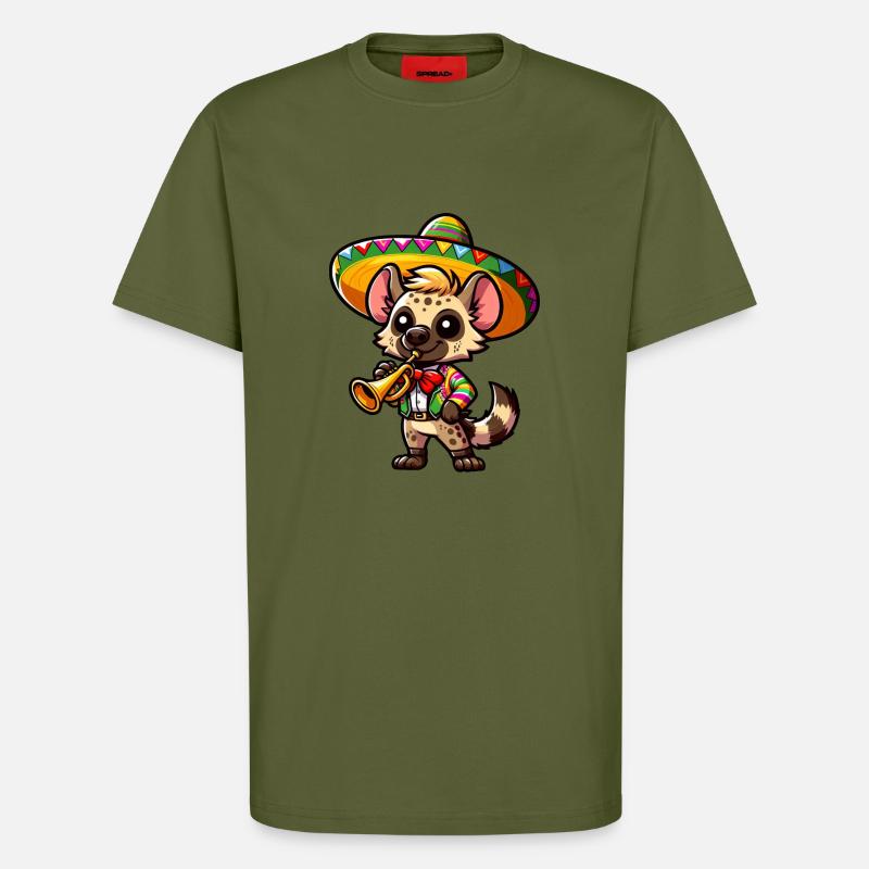 Cinco de Mayo Hyäne Trompeter - T-Shirt - made by SPREAD - MOSS GREEN
