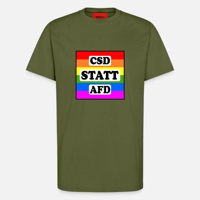 Csd statt afd - T-Shirt - made by SPREAD - MOSS GREEN