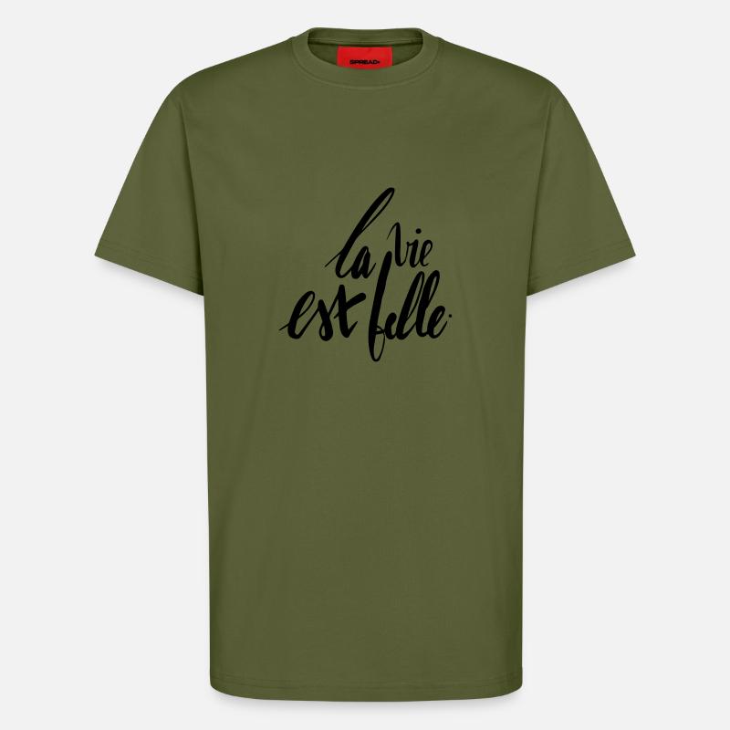 DAS LEBEN IST WUNDERSCHOEN - T-Shirt - made by SPREAD - MOSS GREEN