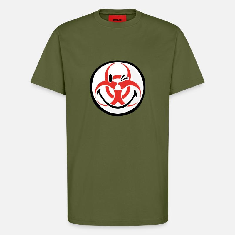 Smiley Biohazard - T-Shirt - made by SPREAD - MOSS GREEN