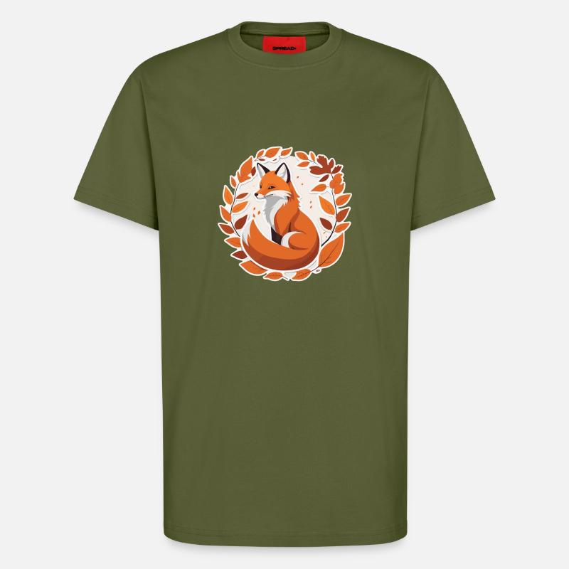 Fuchs im Herbst #2 - T-Shirt - made by SPREAD - MOSS GREEN
