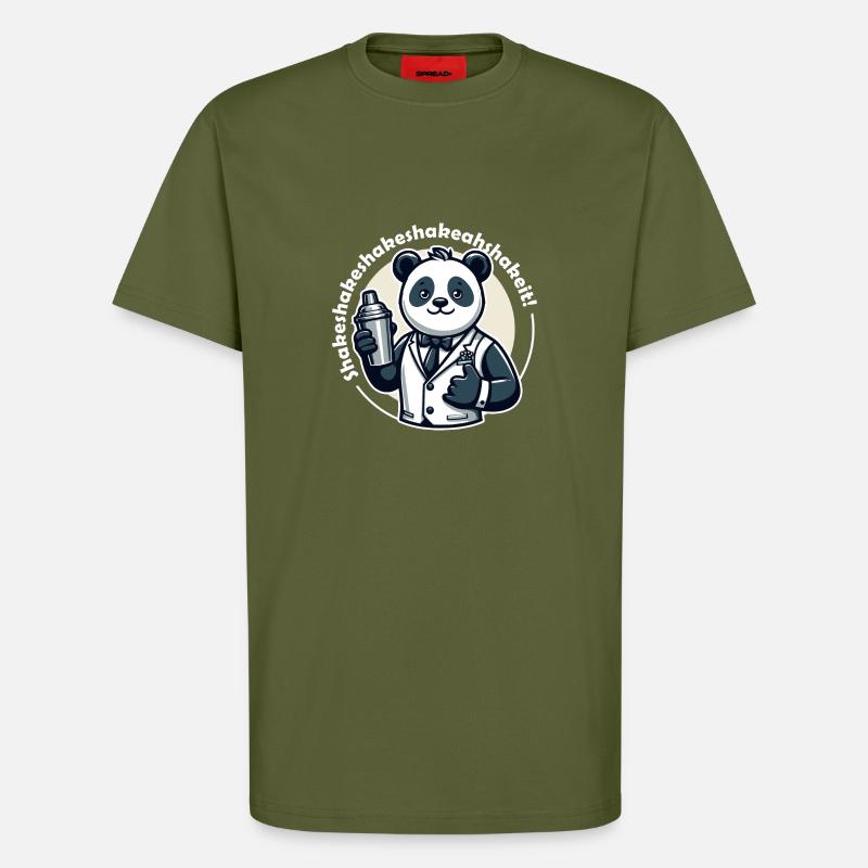 Bartender Panda Bear Shaker - T-Shirt - made by SPREAD - MOSS GREEN