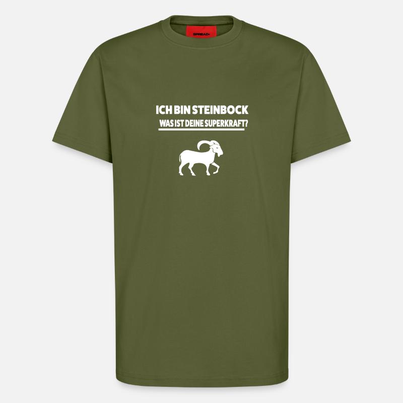 Steinbock Sternzeichen - T-Shirt - made by SPREAD - MOSS GREEN