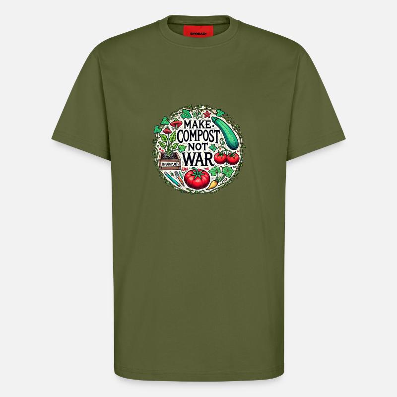 Kompost statt Krieg machen - T-Shirt - made by SPREAD - MOSS GREEN