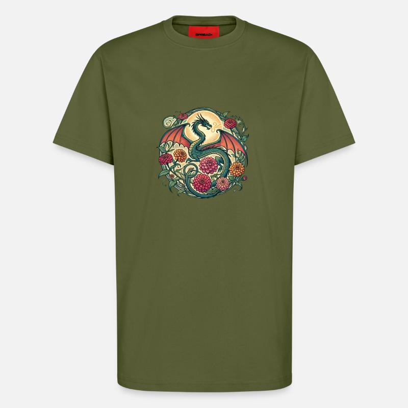 Drache - T-Shirt - made by SPREAD - MOSS GREEN