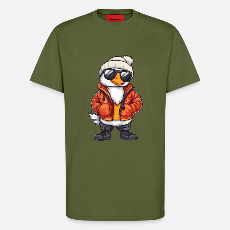 Goose Cool Comic - T-Shirt - made by SPREAD - MOSS GREEN