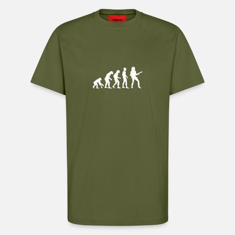 EVOLUTION GITARRIST! - T-Shirt - made by SPREAD - MOSS GREEN