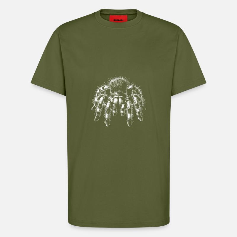 Große haarige Vogelspinne Tarantel - T-Shirt - made by SPREAD - MOSS GREEN