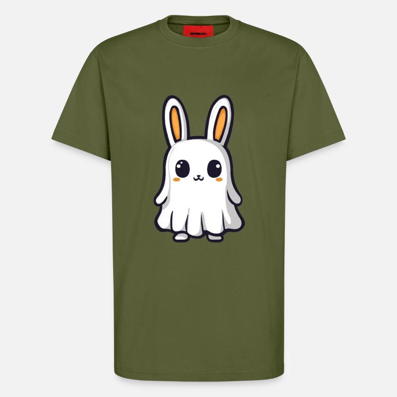 Hase Halloween Comic Geist - T-Shirt - made by SPREAD - MOSS GREEN