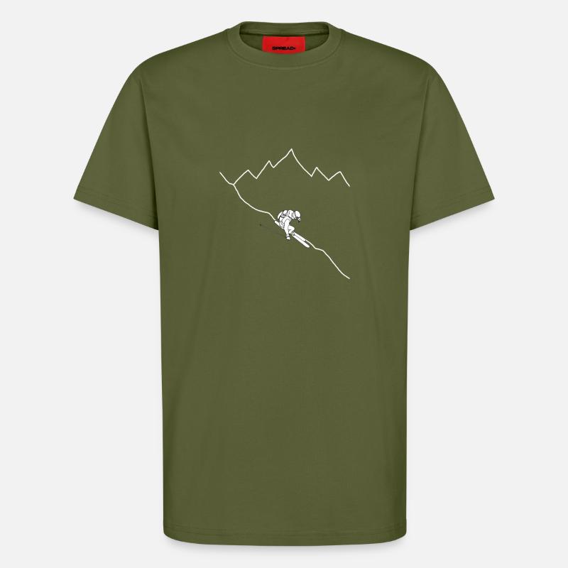 Line-Ski - T-Shirt - made by SPREAD - MOSS GREEN