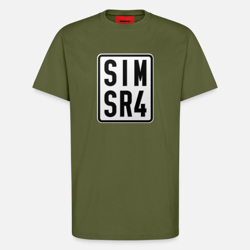 Simson SR4 Moped Kennzeichen - T-Shirt - made by SPREAD - MOSS GREEN