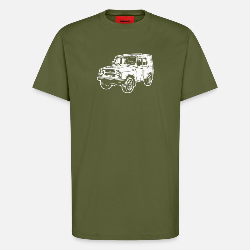 UAZ Geländefahrzeug (Differenzbild) - T-Shirt - made by SPREAD - MOSS GREEN