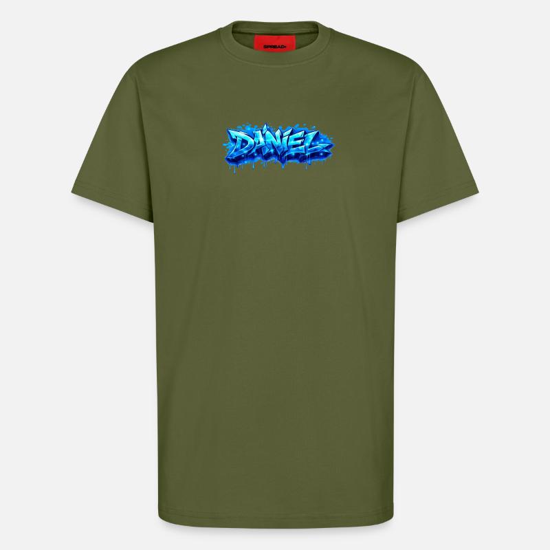 Graffiti DANIEL Name Gift Ideal Printable - T-Shirt - made by SPREAD - MOSS GREEN