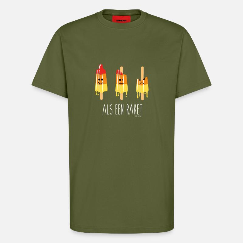 Comme une fusée - T-shirt bio décontracté fabriqué en UE - MOSS GREEN