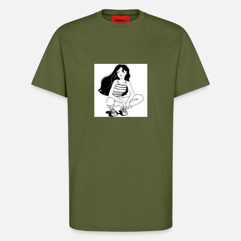 Mode Mädchen - T-Shirt - made by SPREAD - MOSS GREEN