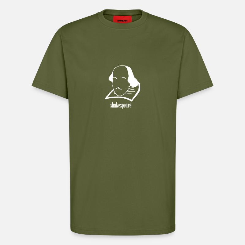 Shakespeare Kopf (in weiß) - Geschenkidee - T-Shirt - made by SPREAD - MOSS GREEN