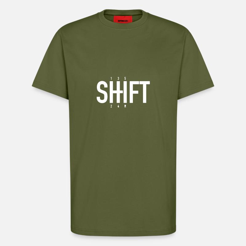 SHIFT - Auto design - T-Shirt - made by SPREAD - MOSS GREEN