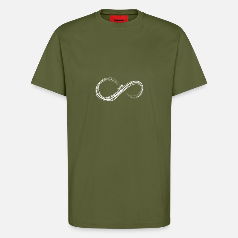 lignes à l'infini - T-shirt bio décontracté fabriqué en UE - MOSS GREEN