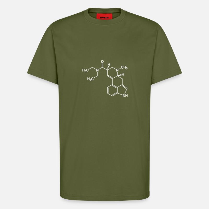 molécule d'acide-lsd25 - T-shirt bio décontracté fabriqué en UE - MOSS GREEN