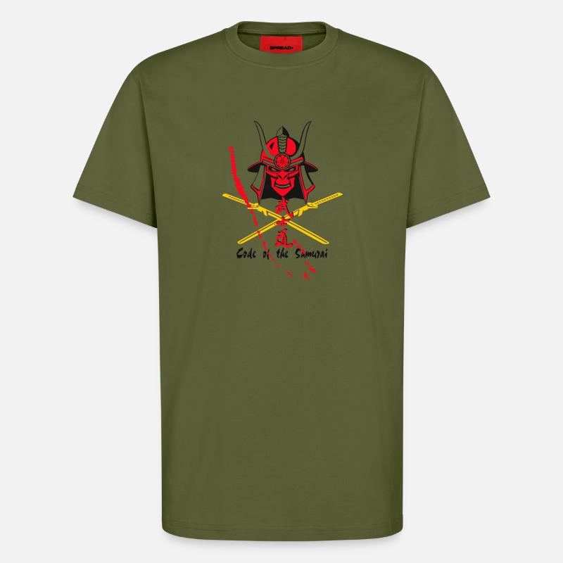 Code Samurai Krieger: Klingen-Design - T-Shirt - made by SPREAD - MOSS GREEN