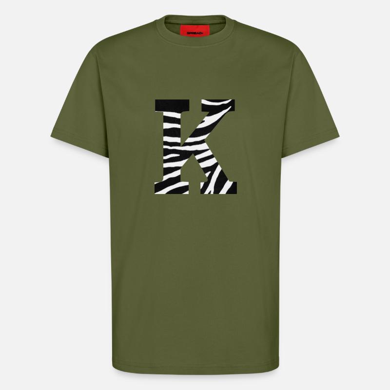 Buchstabe k Zebra - T-Shirt - made by SPREAD - MOSS GREEN