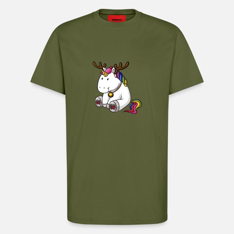 Weihnachts Einhorn - T-Shirt - made by SPREAD - MOSS GREEN