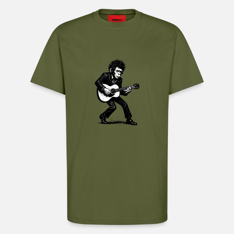 Auteur-compositeur-interprète | Le Singe Danseur - T-shirt bio décontracté fabriqué en UE - MOSS GREEN