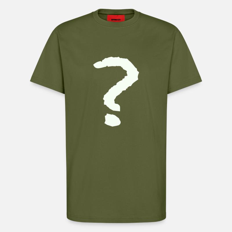 Points d’interrogation - T-shirt bio décontracté fabriqué en UE - MOSS GREEN
