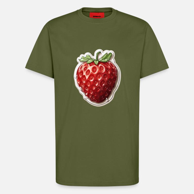 Erdbeere - Illustration - T-Shirt - made by SPREAD - MOSS GREEN