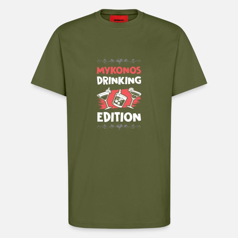 Mykonos Drinking Edition - T-Shirt - made by SPREAD - MOSS GREEN