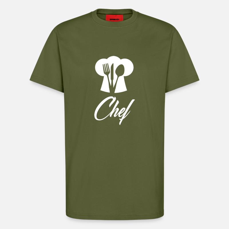 Chef cuisinier 4 - T-shirt bio décontracté fabriqué en UE - MOSS GREEN