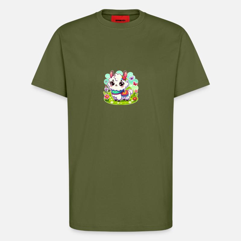 Süßes Lama - T-Shirt - made by SPREAD - MOSS GREEN