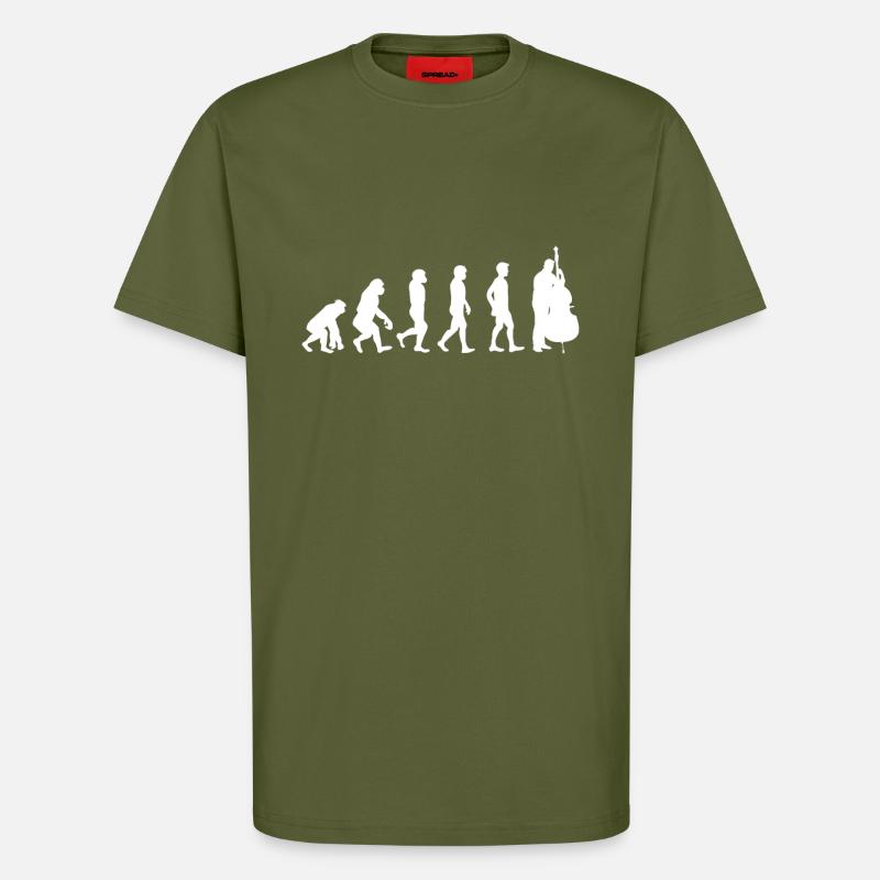 Cello Spieler Evolution Shirt Geschenk - T-Shirt - made by SPREAD - MOSS GREEN