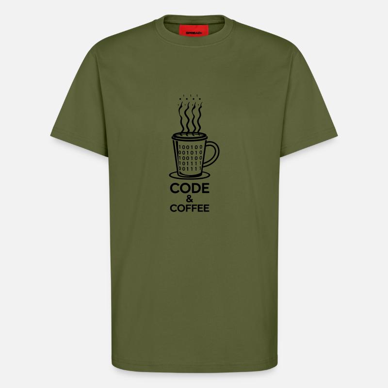 Code & Coffee – Perfect Duo - T-Shirt - made by SPREAD - MOSS GREEN