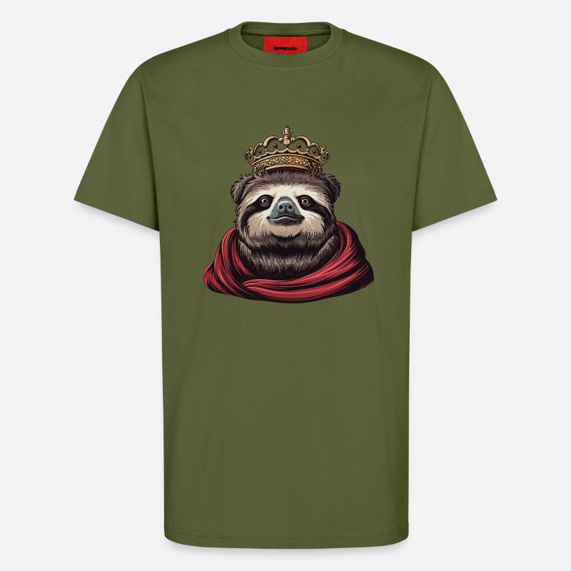 Cool Sloth King - T-Shirt - made by SPREAD - MOSS GREEN