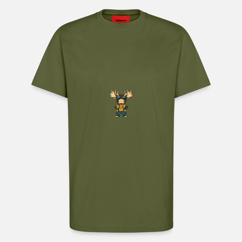 Elch Comic Cool Sommer - T-Shirt - made by SPREAD - MOSS GREEN