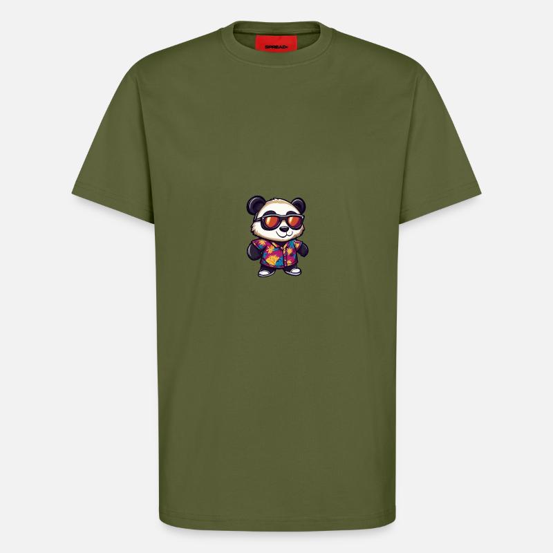 Panda Comic Cool Sommer - T-Shirt - made by SPREAD - MOSS GREEN