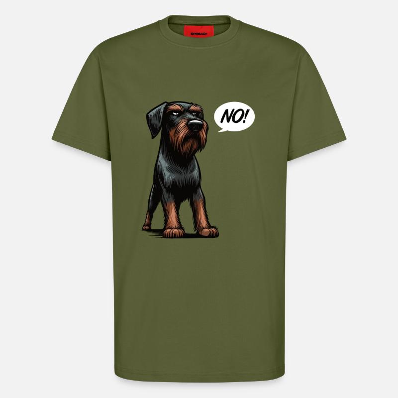 No Deutsch Drahthaar Deutsch-Drahthaar Besitzer - T-Shirt - made by SPREAD - MOSS GREEN