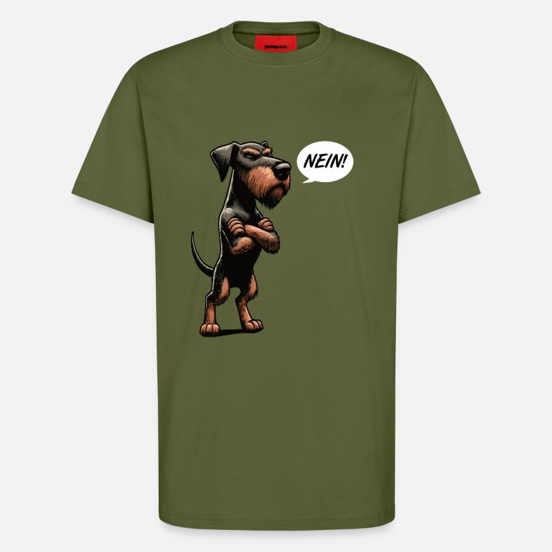 Nein Deutsch Drahthaar Deutsch-Drahthaar Besitzer - T-Shirt - made by SPREAD - MOSS GREEN
